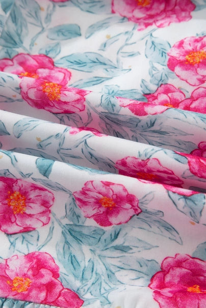 Floral Puff Sleeve Midi Dress