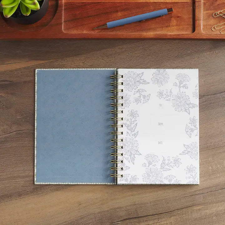 Journal Spiral Blue Floral Strength and Dignity Prov. 31:25