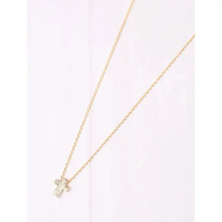 Charmie Petite Cross Necklace Gold