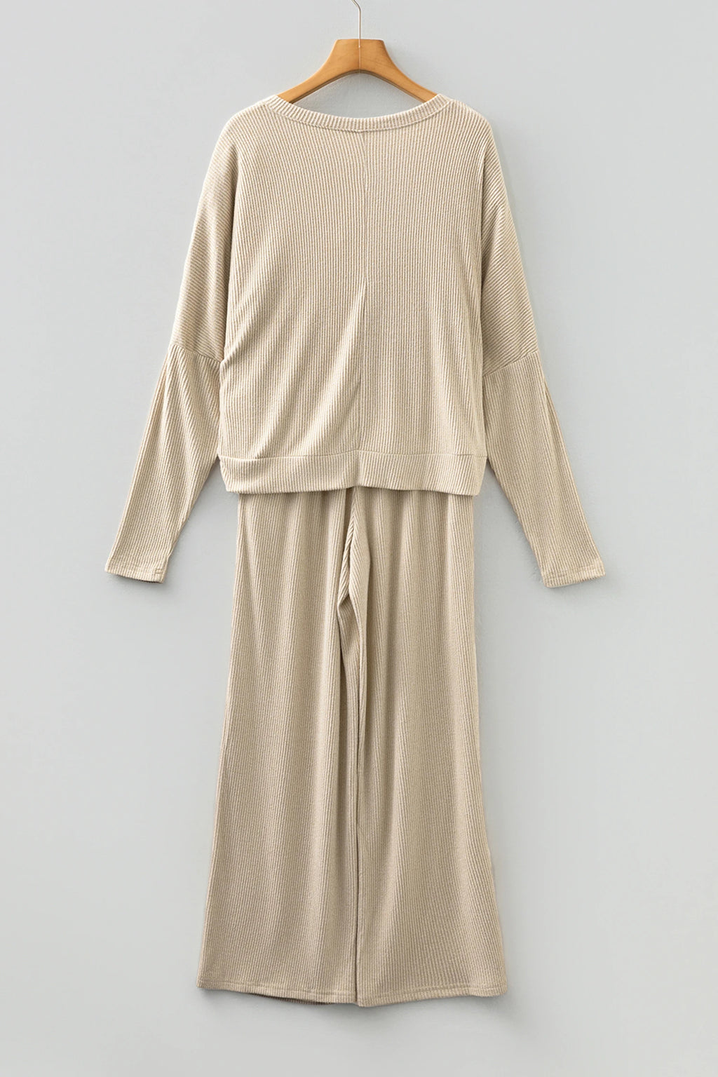Jet Stream 3D Ribbed V Neck Pullover Drawstring Pants Lounge Set