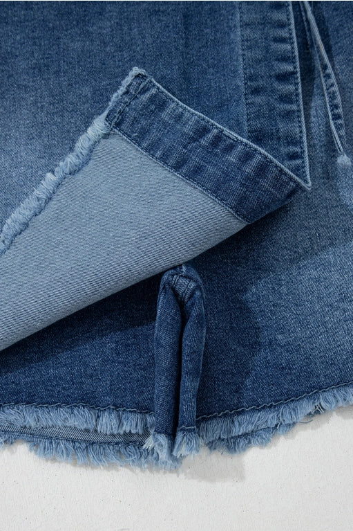 Wrapped Tied Waist Denim Skort