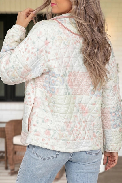 Floral Print Half Zip Oversized Pullover Sweatshirt