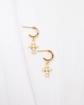 Starkville Cross Huggie Earring Gold