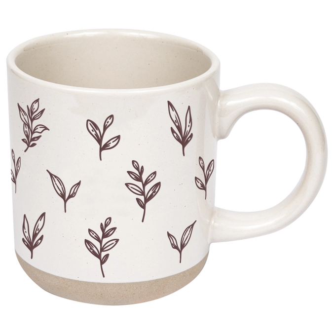 Brown Leaves Stoneware Coffee Mug