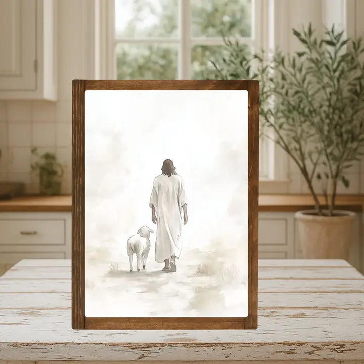 He Leads Me Framed Print