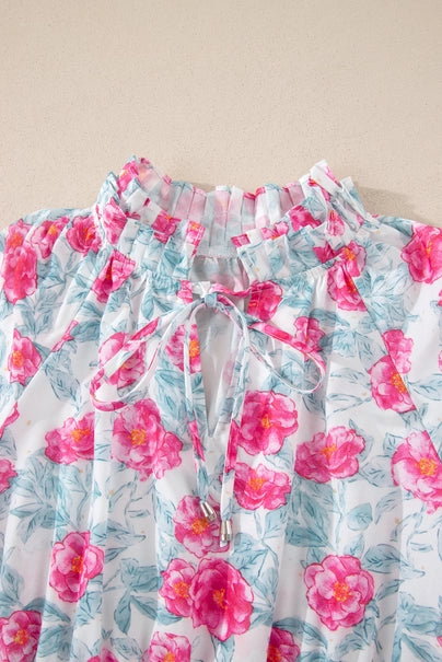 Floral Puff Sleeve Midi Dress