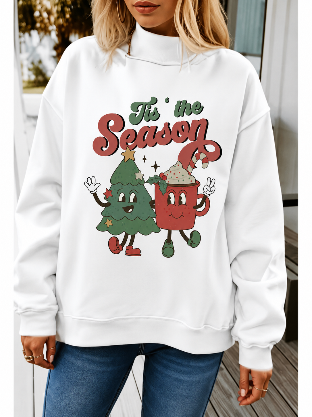 Tis' The Season Mock Neck Sweatshirt