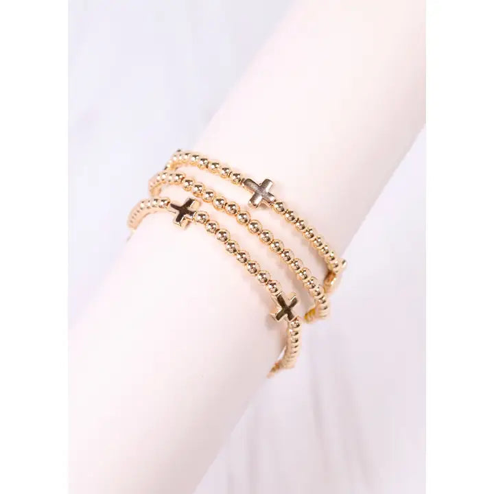 Milano Cross Bracelet Set Gold