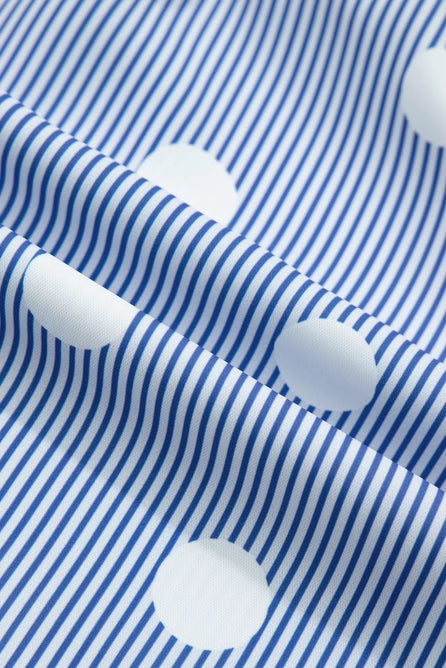 Polka Dot Print Shirred High Waist Casual Shorts