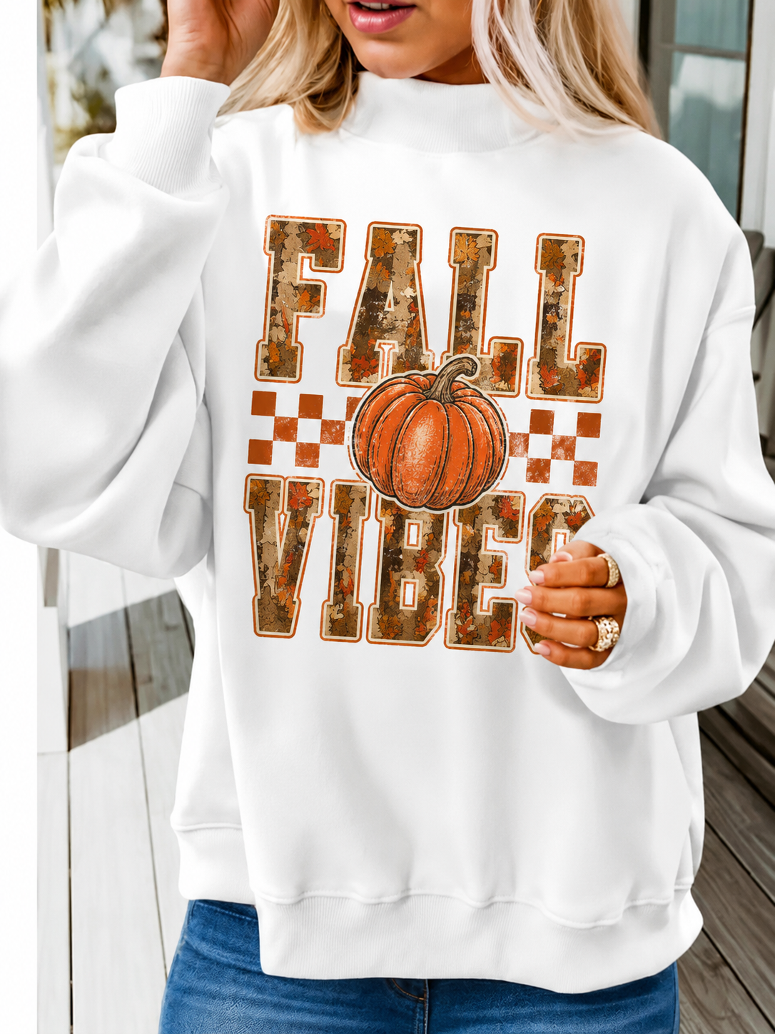 Fall Vibes Mock Neck Sweatshirt