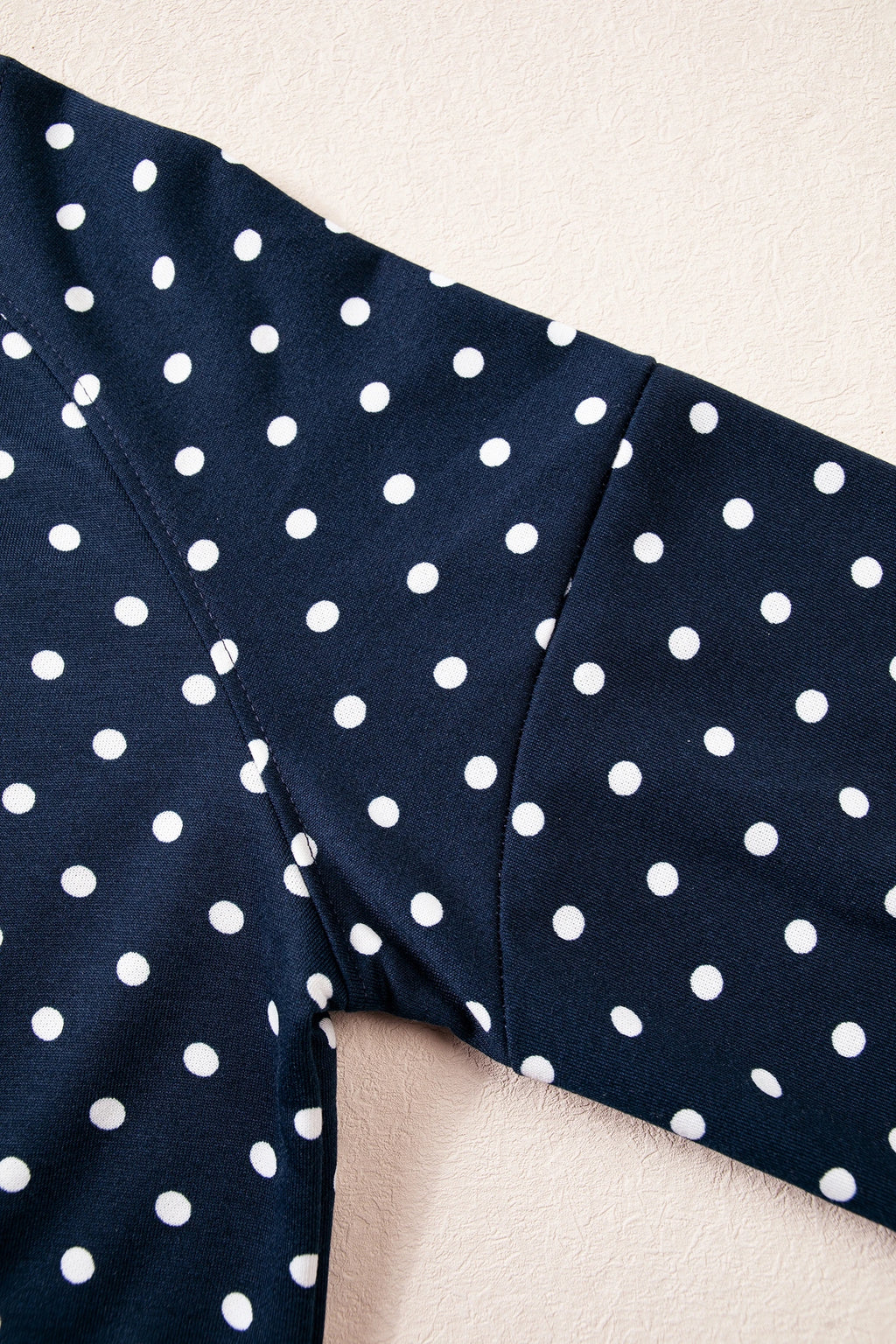Polka Dot Drawstring Wide Leg Long Sleeve Top Pant Set