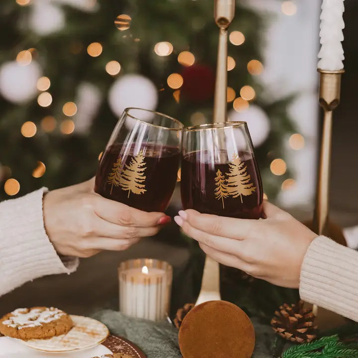 Trees Stemless Wine Glasses