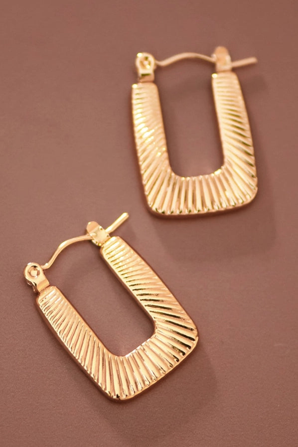 18K Gold Plated Waterproof Stainless Steel Hoop Earrings